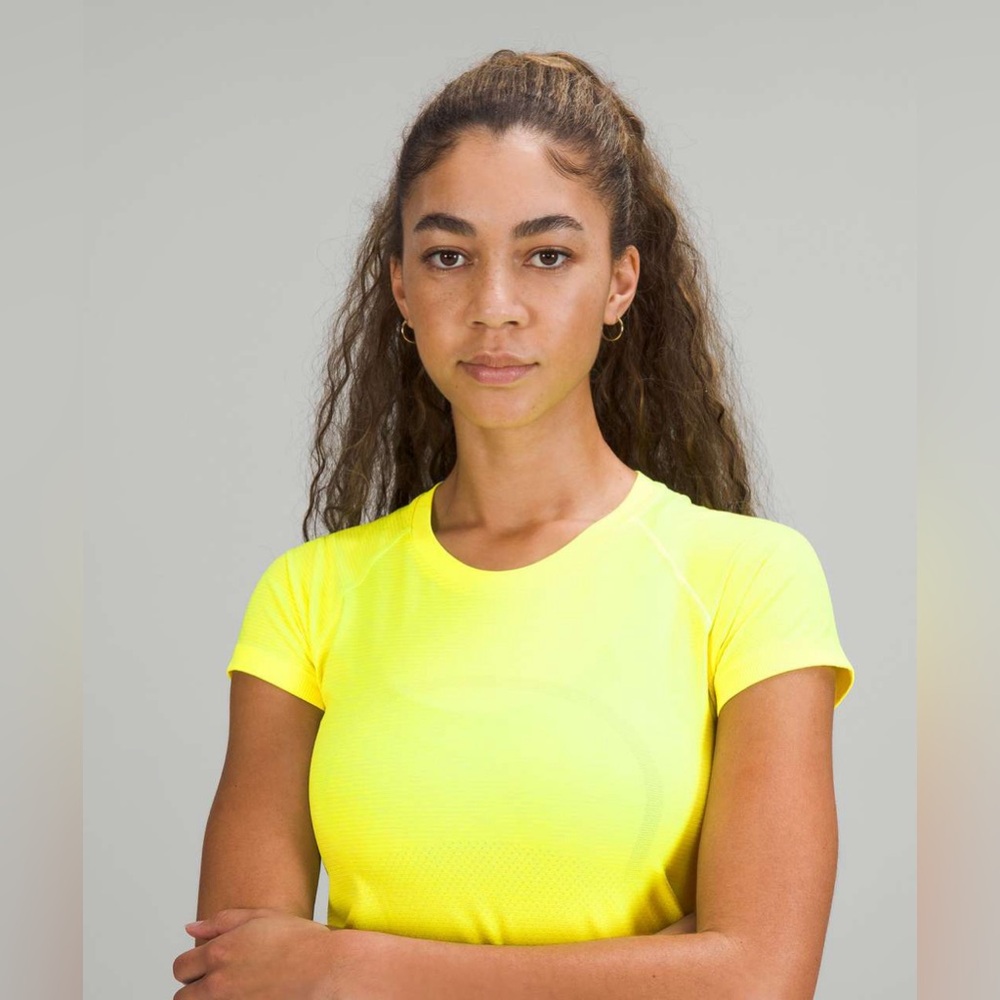 Yellow shortsleeve lululemon swiftly tech